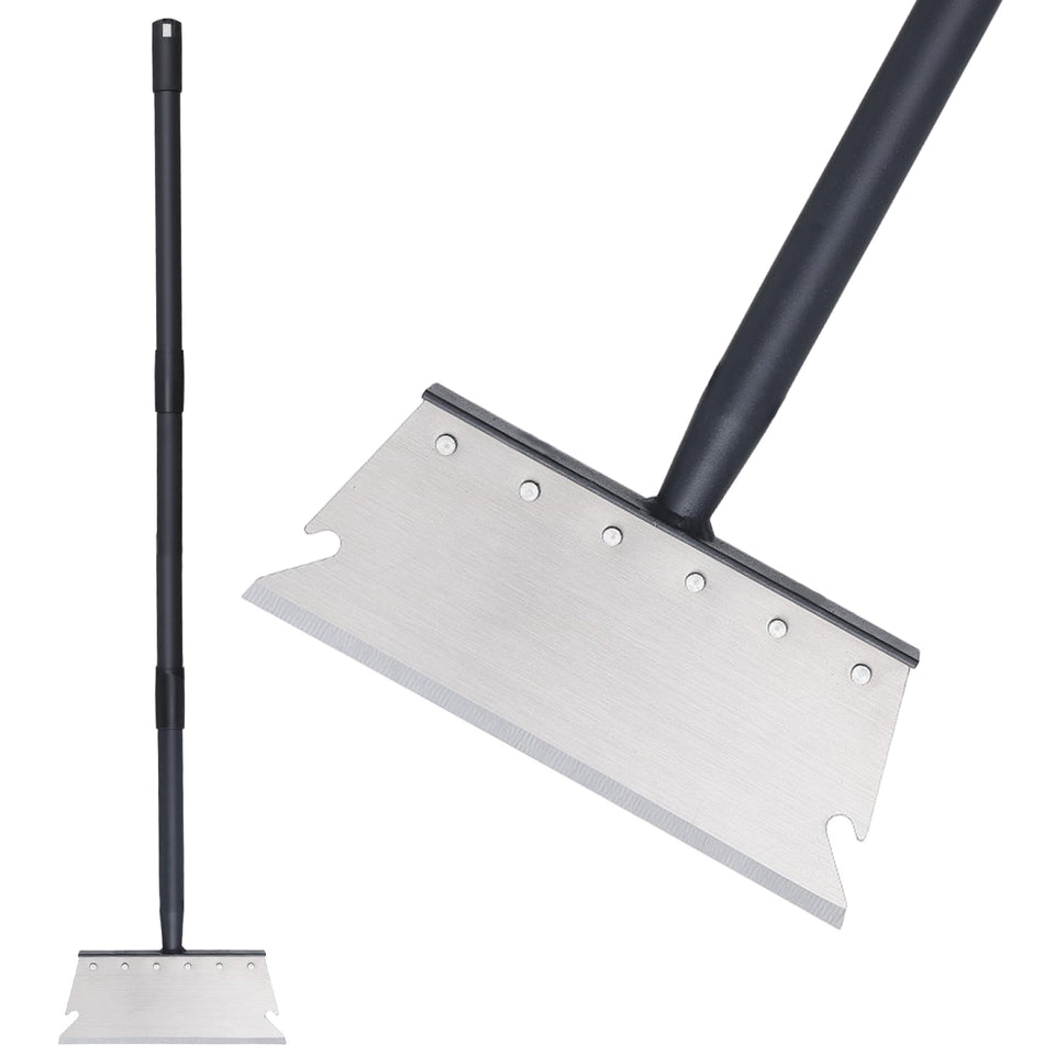 Gingull garden cleaning shovel head in action for weed removal and moss scraping