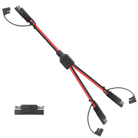 GINTOOYUN SAE Y splitter connects two solar panels for flexible power sharing.