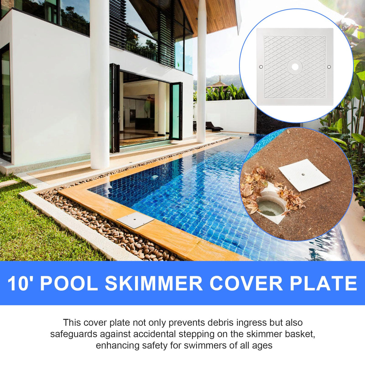 Giokyi pool skimmer lid replacement for compatible Hayward models.