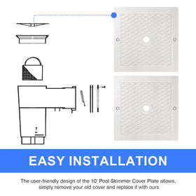 Giokyi skimmer lid enhances pool safety by preventing accidental stepping.