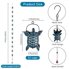 giole adjustable-length rain chain showing customizable height for gutters