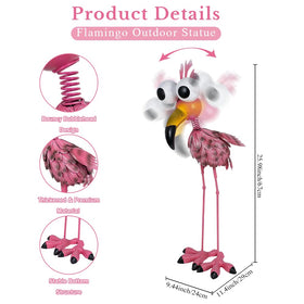 giole metal flamingo outdoor sculpture withstands rain and sun for lasting display