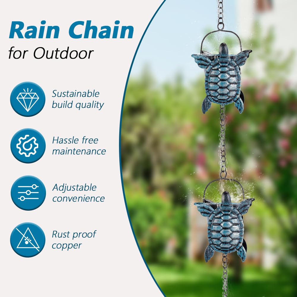 giole durable metal rain chain for outdoor use withstands weather