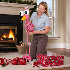 giole outdoor flamingo statue with a sturdy base anchors your garden focal point