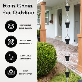 giole outdoor rain catcher chain for gutters and eaves
