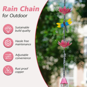 giole rain chain shown at full 10ft length for single-story homes.