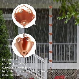 giole copper rain chain shows durable material and rust-resistant coating