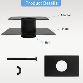 Giole Rain Chain Gutter Adapter in matte black coating protecting against rust.