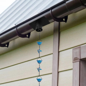 Giole Rain Chain Gutter Adapter made from durable metal for long lasting use.