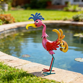 giole rooster statue 20 inch height stands proudly in any outdoor corner