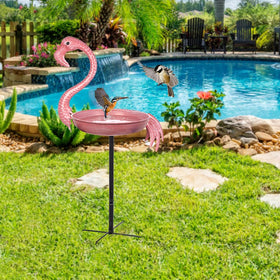 giole rust-resistant metal bird bath protects decor year-round