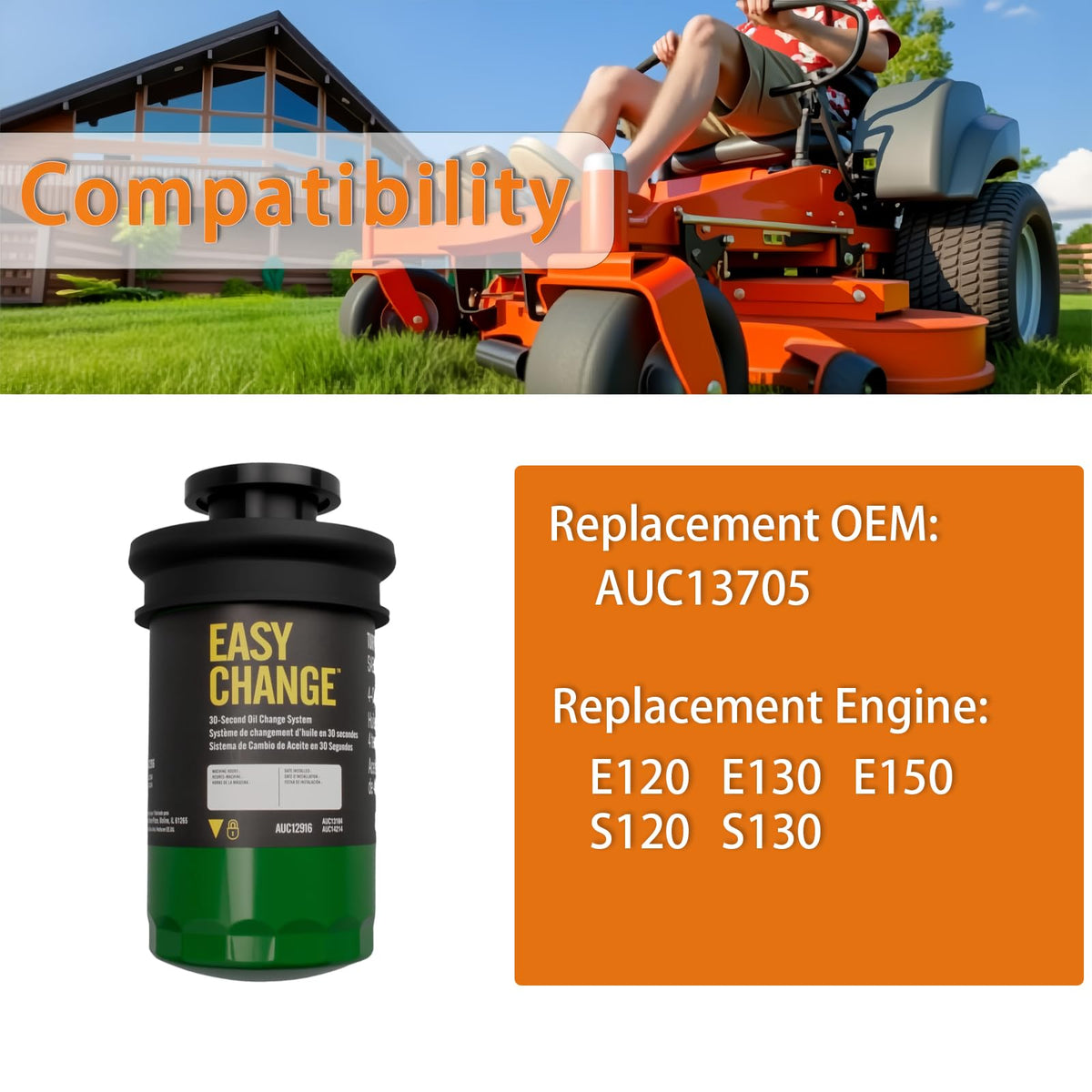 Gioong AUC13705 kit mounted on a lawn tractor, ready for service