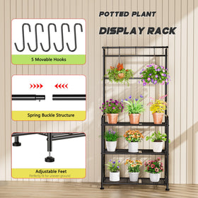 Adjustable non-slip feet keep GIOTORENT plant stand steady on uneven surfaces.