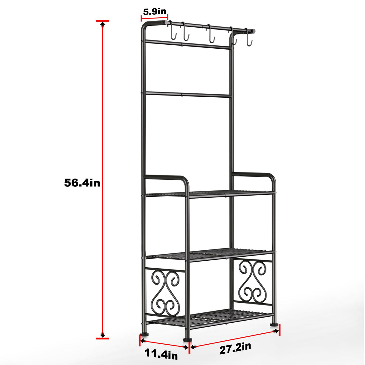 Top hooks on GIOTORENT plant stand for hanging plants and accessories.