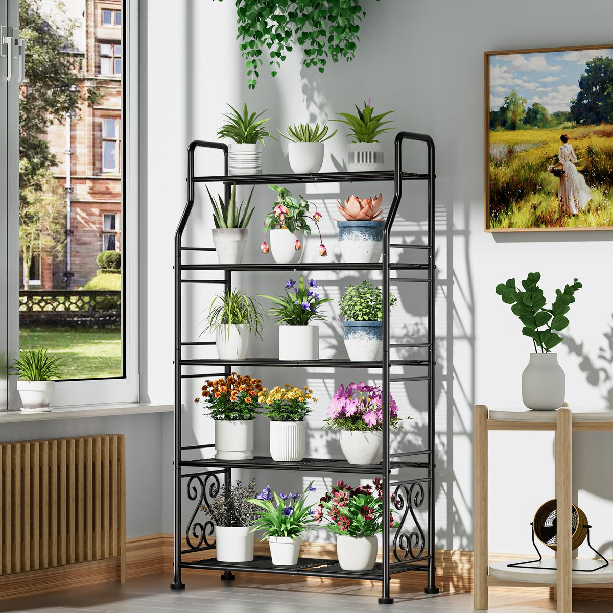 GIOTORENT sturdy 5-tier shelf prevents wobble on any floor surface.