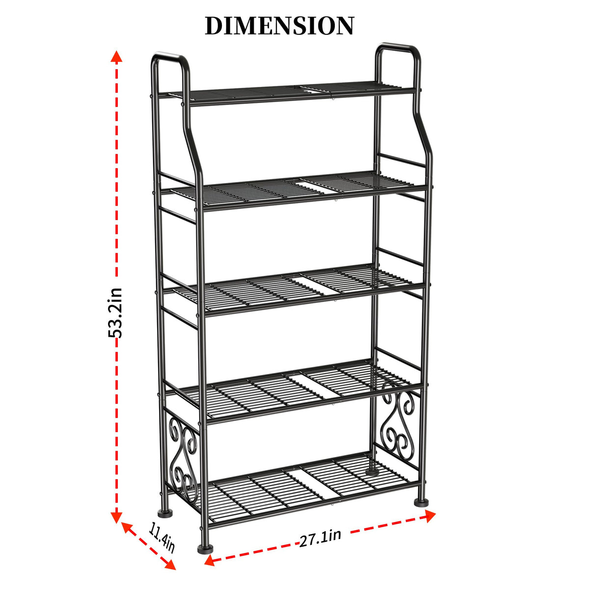 GIOTORENT waterproof black finish plant rack in sturdy frame for year-round use.