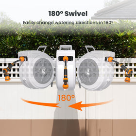 Giraffe Tools 180-degree swivel bracket enables flexible watering directions.