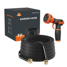 Giraffe Tools 50ft lightweight hose ready for easy yard watering.