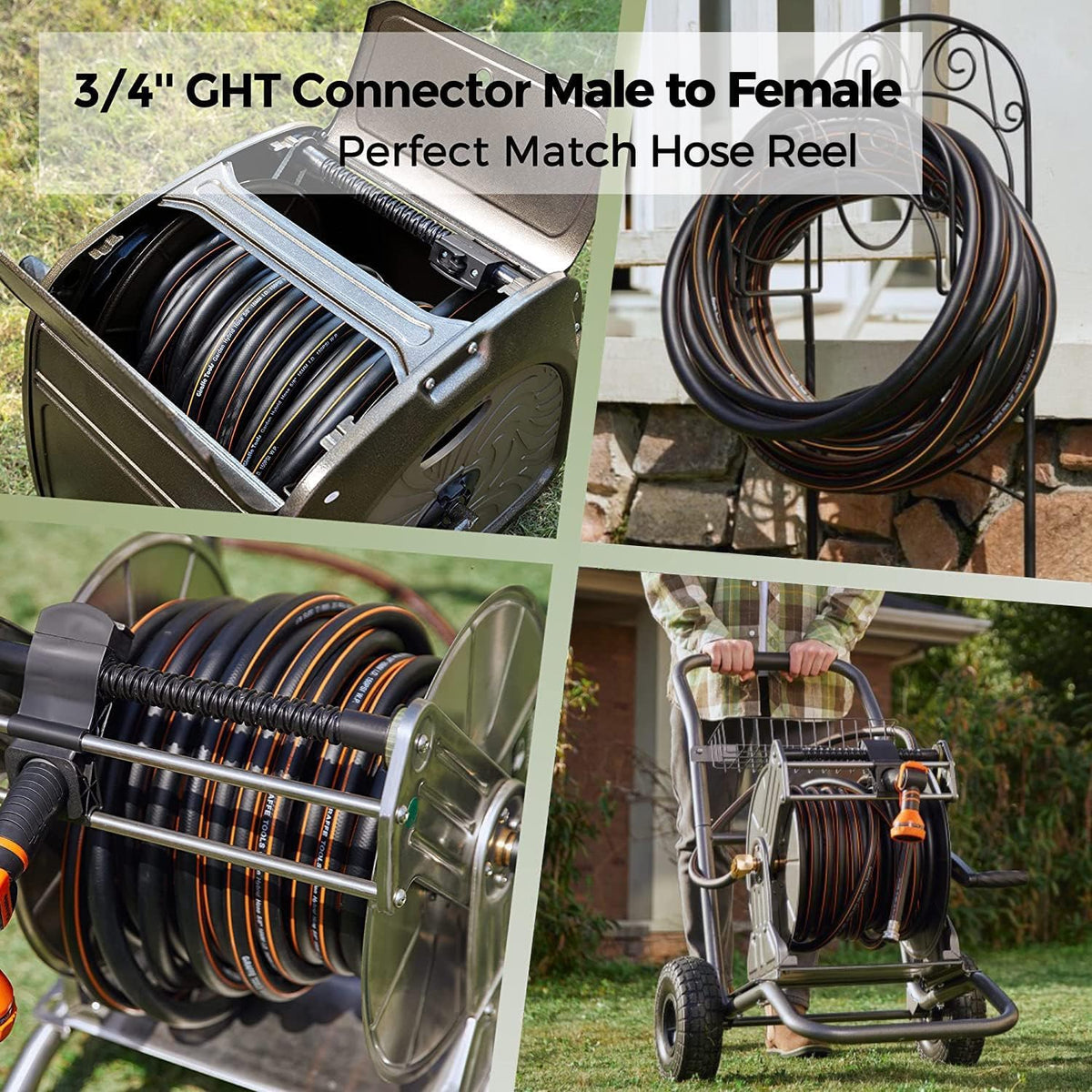 Giraffe Tools garden hose 75ft fittings enable versatile setup