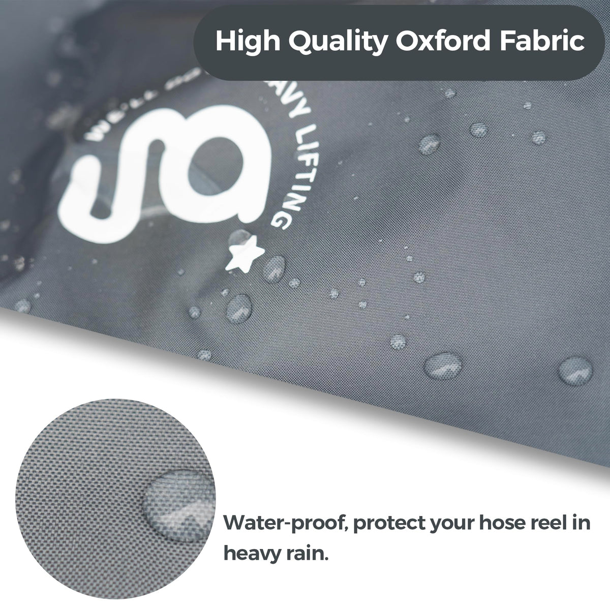 Giraffe Tools AW30 cover close-up highlighting waterproof coating and UV protection