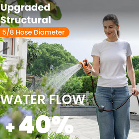 Giraffe Tools hybrid hose close-up shows durability and length