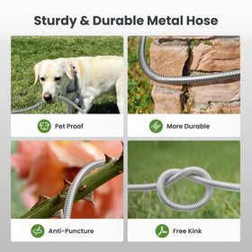 Giraffe Tools lightweight hose is easy to maneuver and store after use.