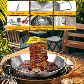 Girla gyro pan drip base catches moisture for richer flavor while cooking.