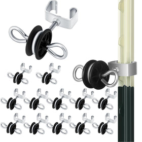 Gisafai 12-pcs electric fence gate handles and T-post anchors for reliable fence setup