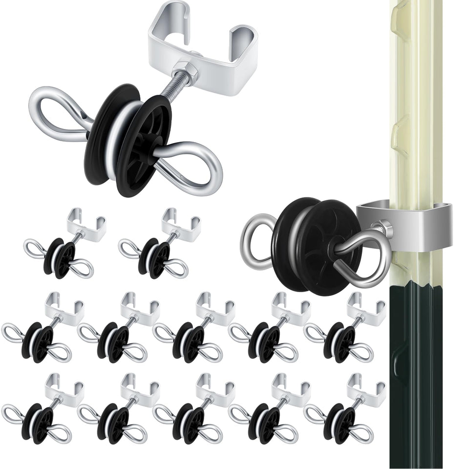 Gisafai 12-pcs electric fence gate handles and T-post anchors for reliable fence setup