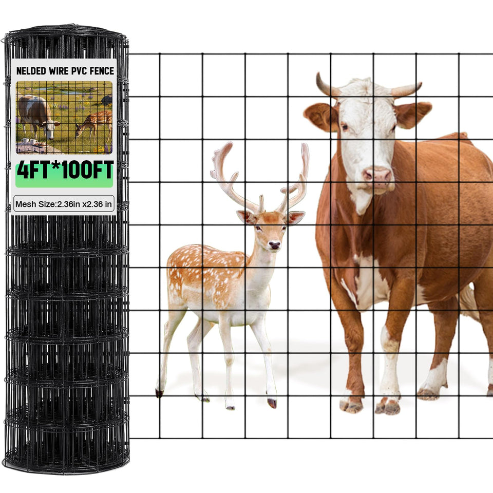 Gisafai 16-gauge galvanized welded wire fence in a 4x100 roll secures garden boundaries.
