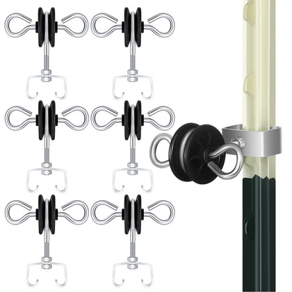 Gisafai electric fence gate handles mounted on a T-post for secure operation