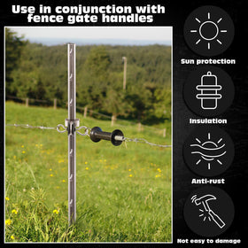 Gisafai black fence hardware blends with any setting while remaining sturdy
