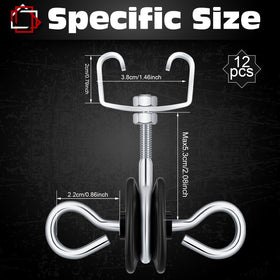 Gisafai double-hook gate hardware with two rings for secure line connections