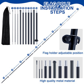 Gisafai flag pole kit carry bag enabling portable setup on location
