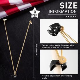 Gisafai flag spreader gold arms angled for full display
