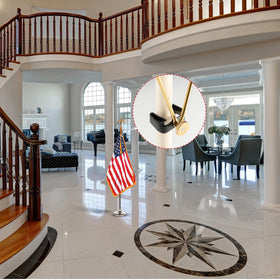 Gisafai indoor flag display with gold finish