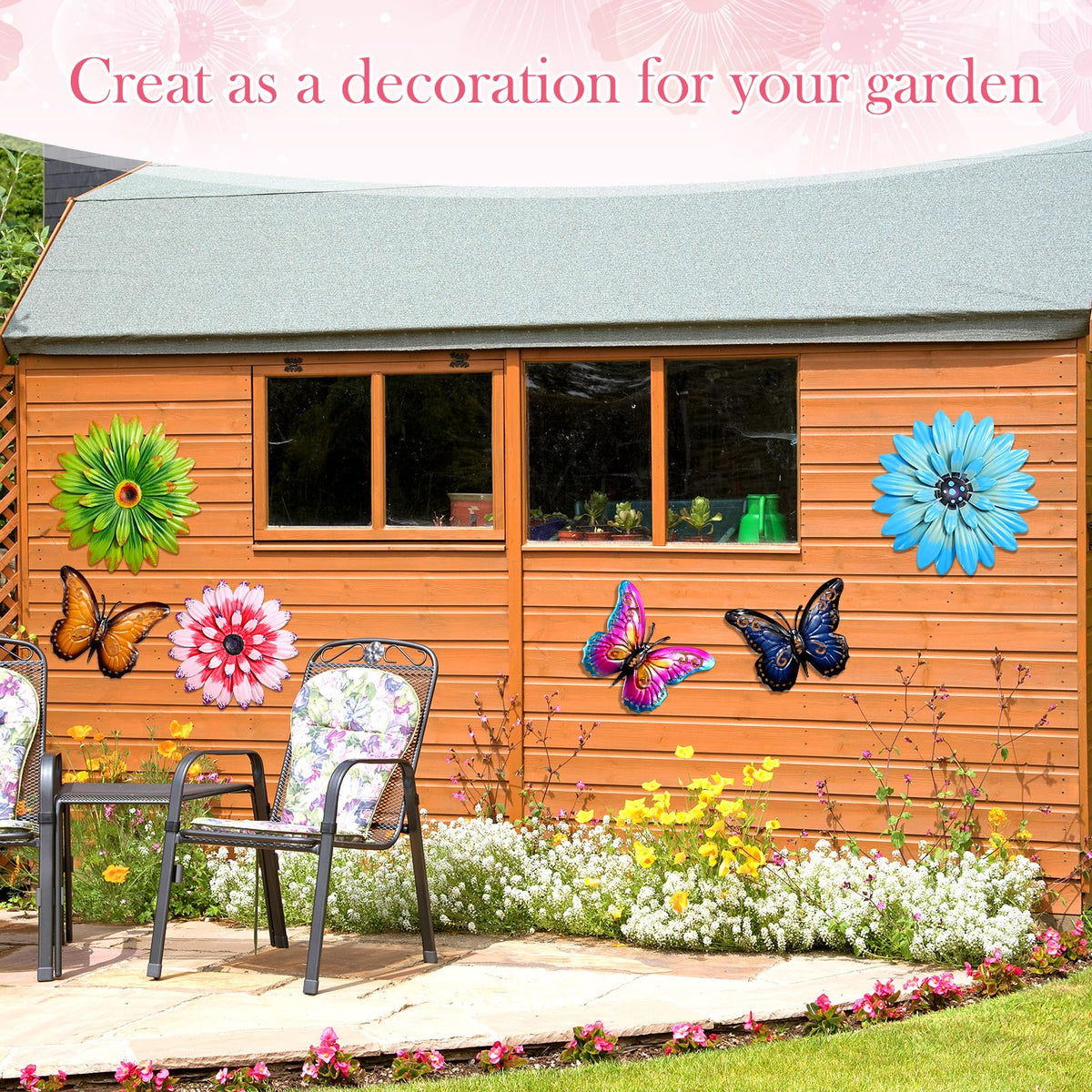 Gisafai garden fence wall decor adds whimsy to outdoor spaces