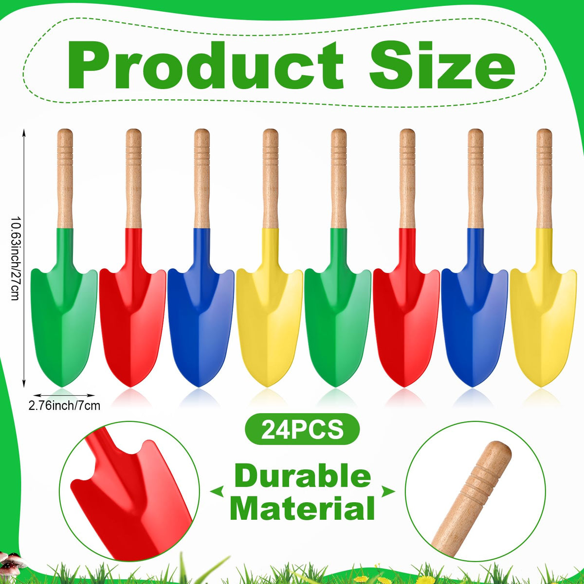 Gisafai kids gardening shovels in red yellow blue green support colorful outdoor play