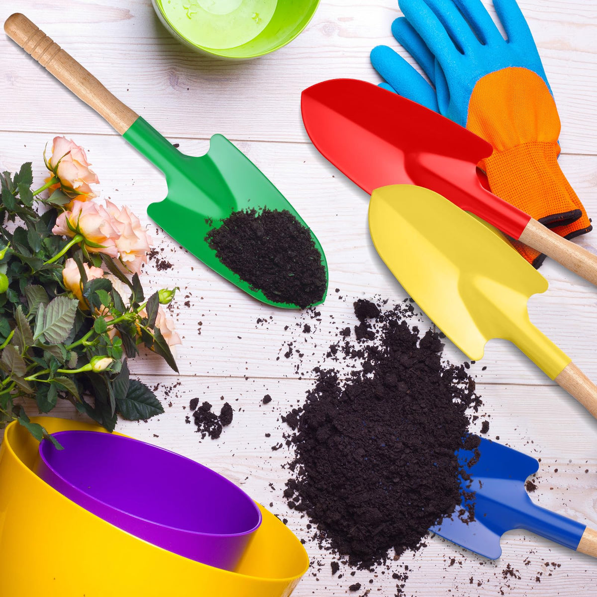 Gisafai mini metal shovel heads with wooden handles offer sturdy grip for small hands
