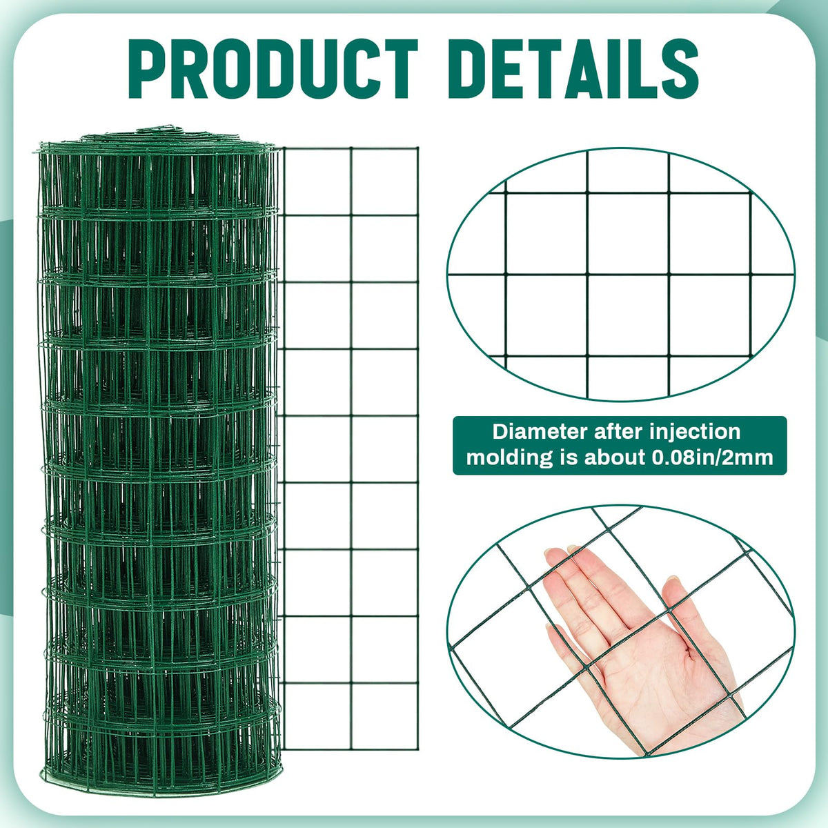 Gisafai welded mesh with 2.36 inch openings for airflow and small-pest control.