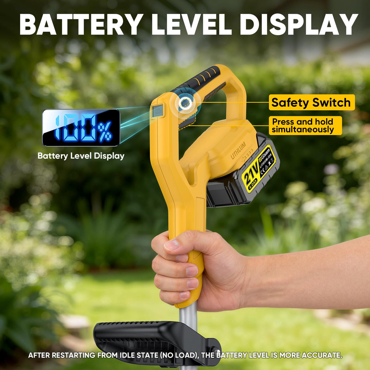 Gisam cordless tiller foldable-design enables compact storage and easy transport.