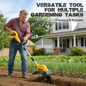 Gisam cordless tiller safety-systems help prevent accidental starts during operation.