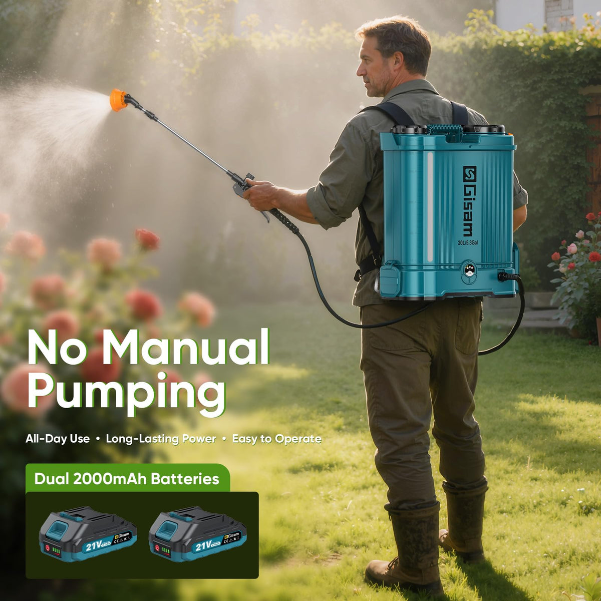 Gisam corrosion-resistant wand ensures durable performance in tough spraying tasks.