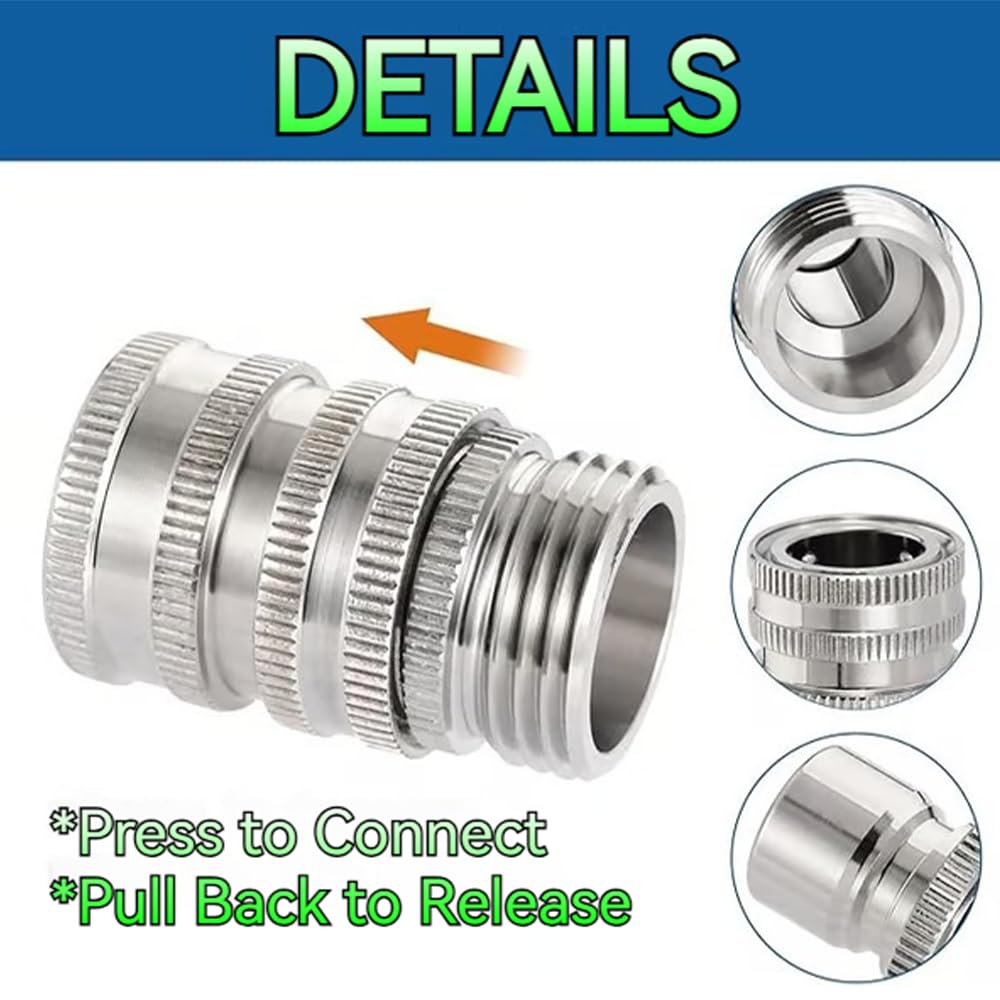 Gitende 3-4in GHT quick-connect fittings withstand moderate pressure for reliable watering.