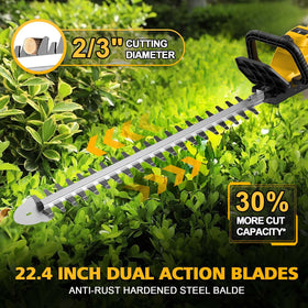 Givilo hedge trimmer features 22.4-inch blades for extended reach