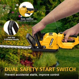 Givilo hedge trimmer safety guard with dual safety switch for secure operation