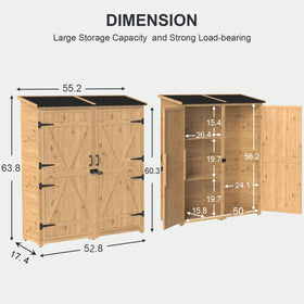 Gizoon cabinet used for tool and garden storage on a patio or yard