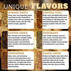 G & J's Finest alder wood chips for grill-smoker setups add depth to smoked cocktails