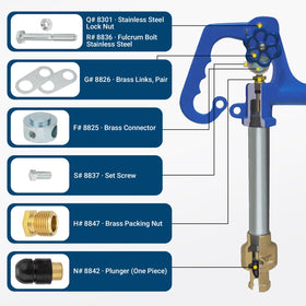 GJK tool-free installation for quick yard hydrant head replacement