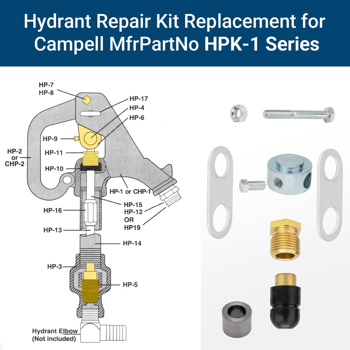 GJK stainless steel and brass construction for durable hydrant repairs